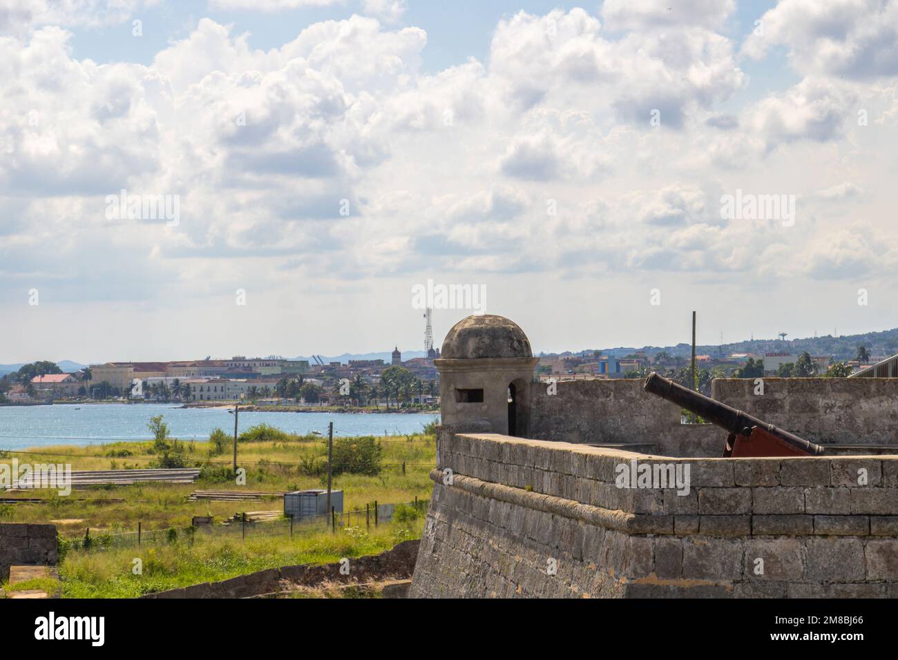 Le château de san severino avec une mer en arrière-plan, matanzas, Cuba Banque D'Images