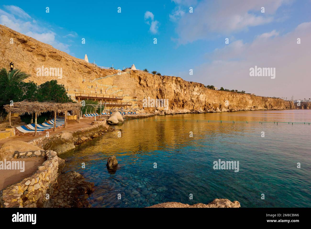 Rivage d'une plage le matin - mer rouge, Egypte Banque D'Images