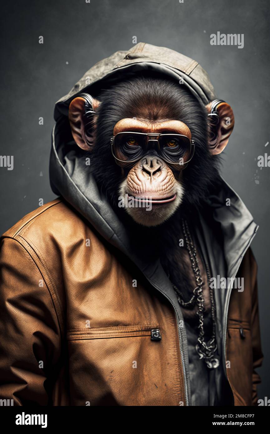 Monkey portant des vêtements de rue urbains de mode. Ai génératif Photo  Stock - Alamy
