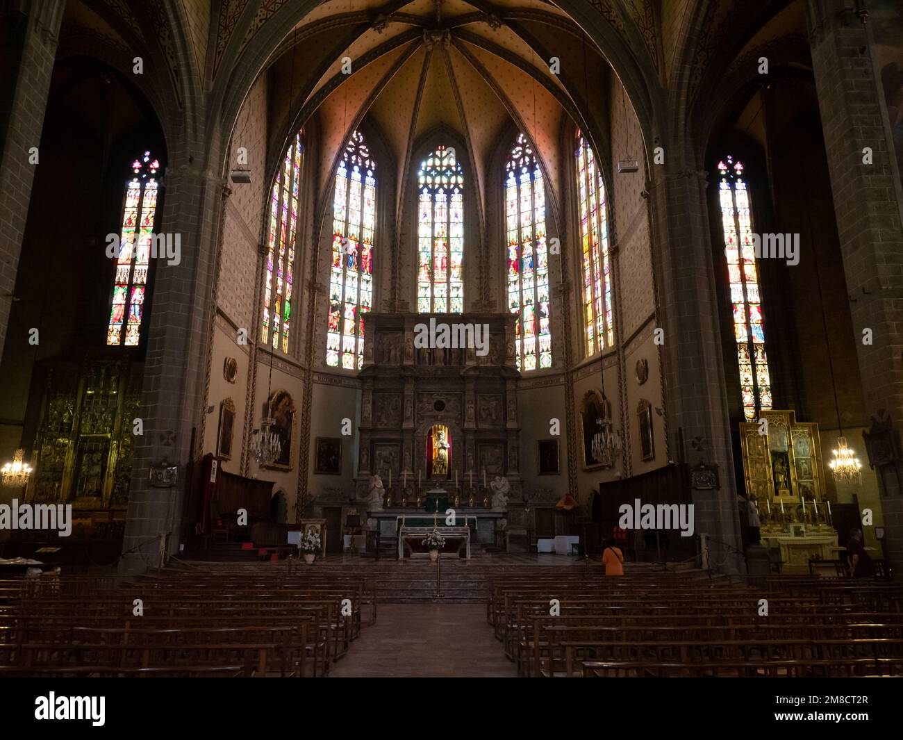 PERPIGNAN, FRANCE - 6 septembre 2021 : image intérieure de la cathédrale de Perpignan. Banque D'Images PERPIGNAN, FRANCE - 6 septembre 2021 : image intérieure de la cathédrale de Perpignan. Banque D'Images