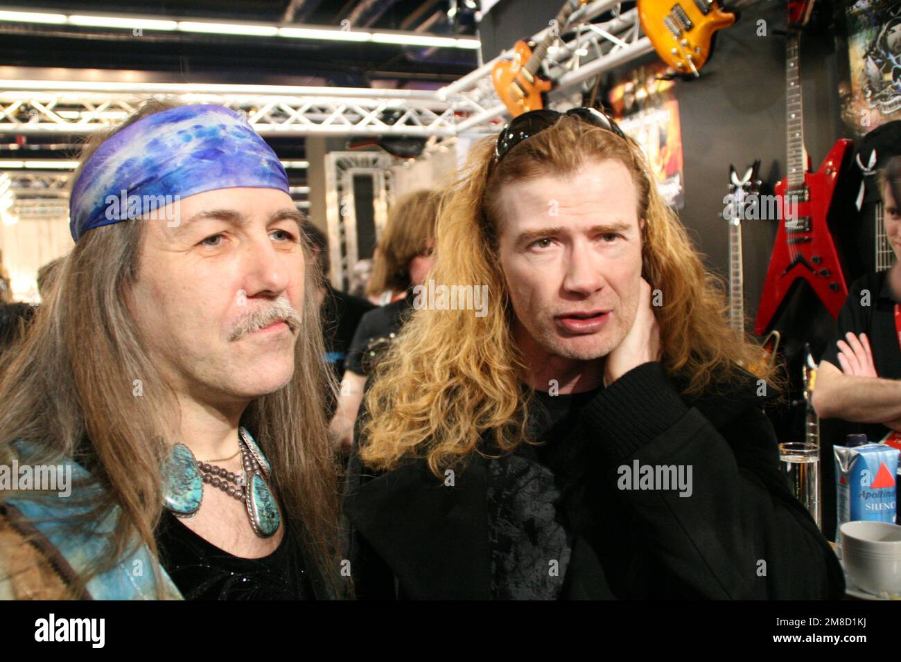 Ancien guitariste Scorpions Uli Jon Roth et guitariste Megadeath Dave Mustaine, Francfort / Allemagne, 2007 Banque D'Images