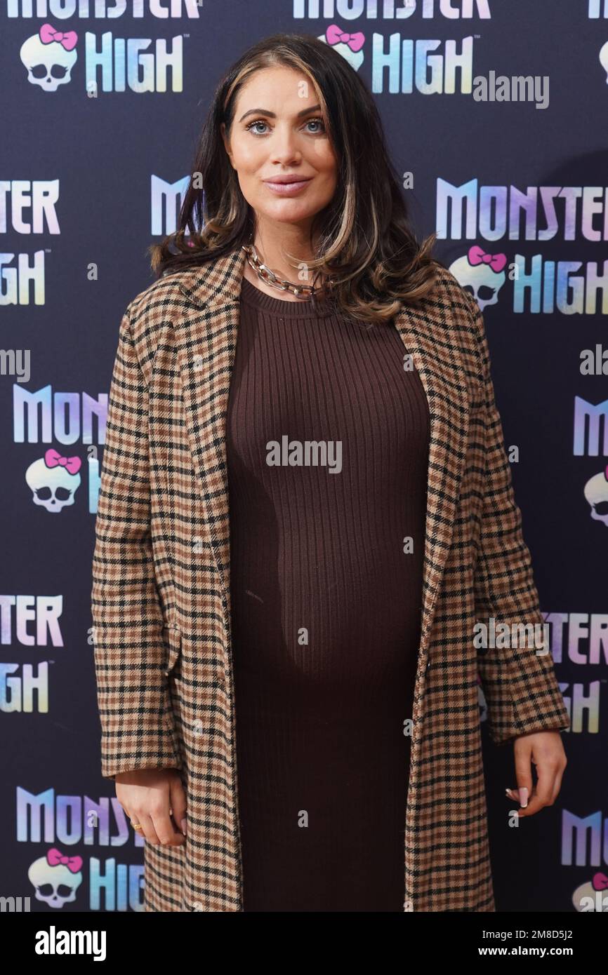 Amy Childs arrive à la fête du vendredi de Monster High Freaky à One Marylebone à Londres. Date de la photo: Vendredi 13 janvier 2023. Banque D'Images