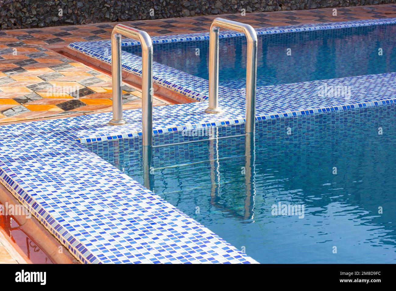 Nettoyage Piscine De Feuilles Mortes Avec Filet De Skimmer Bleu En Été  Banque D'Images et Photos Libres De Droits. Image 84408494