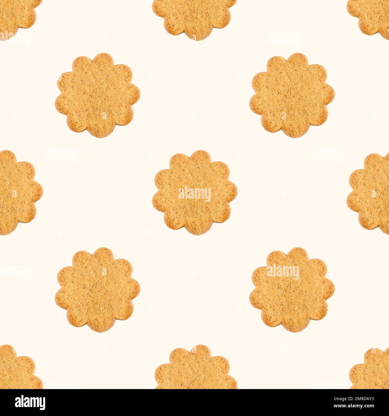 Les thins d'amande douce suédoise au gingembre et à la cannelle (biscuits Pepparkaka ou Pepparkakor) répètent le motif sans couture sur fond clair. Banque D'Images