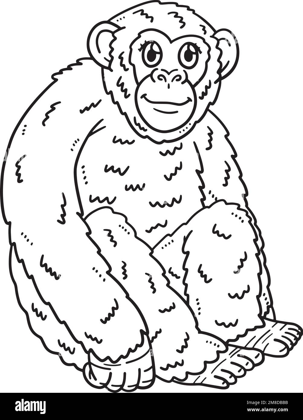 Mère Chimpanzee page de coloriage isolée pour enfants Illustration de Vecteur