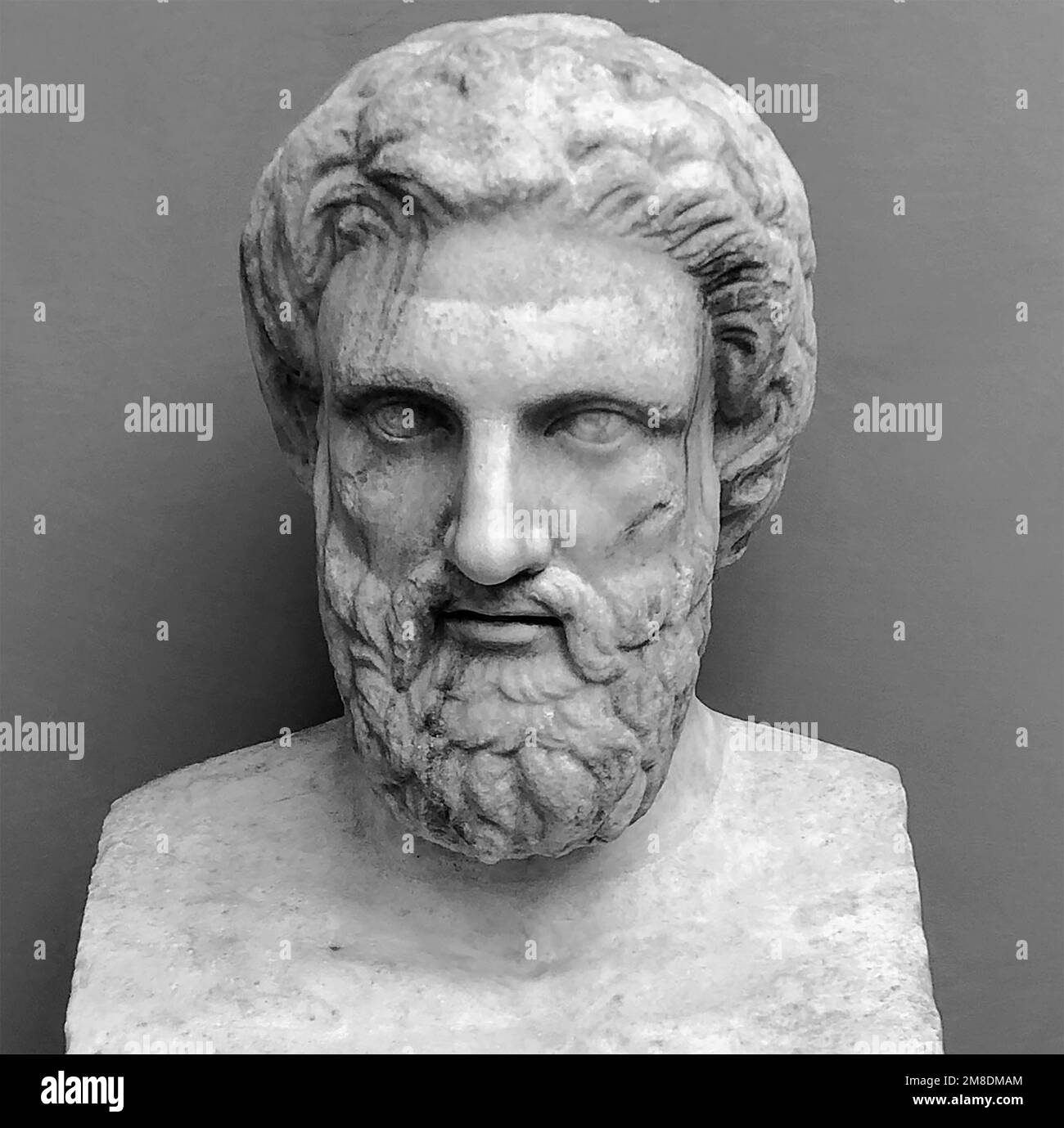ARISTOPHANES (c 446-c 386 av. J.-C.) dramaturge comique grec dans un buste de 1st ans après J.-C. de la Villa Medici à Rome Banque D'Images