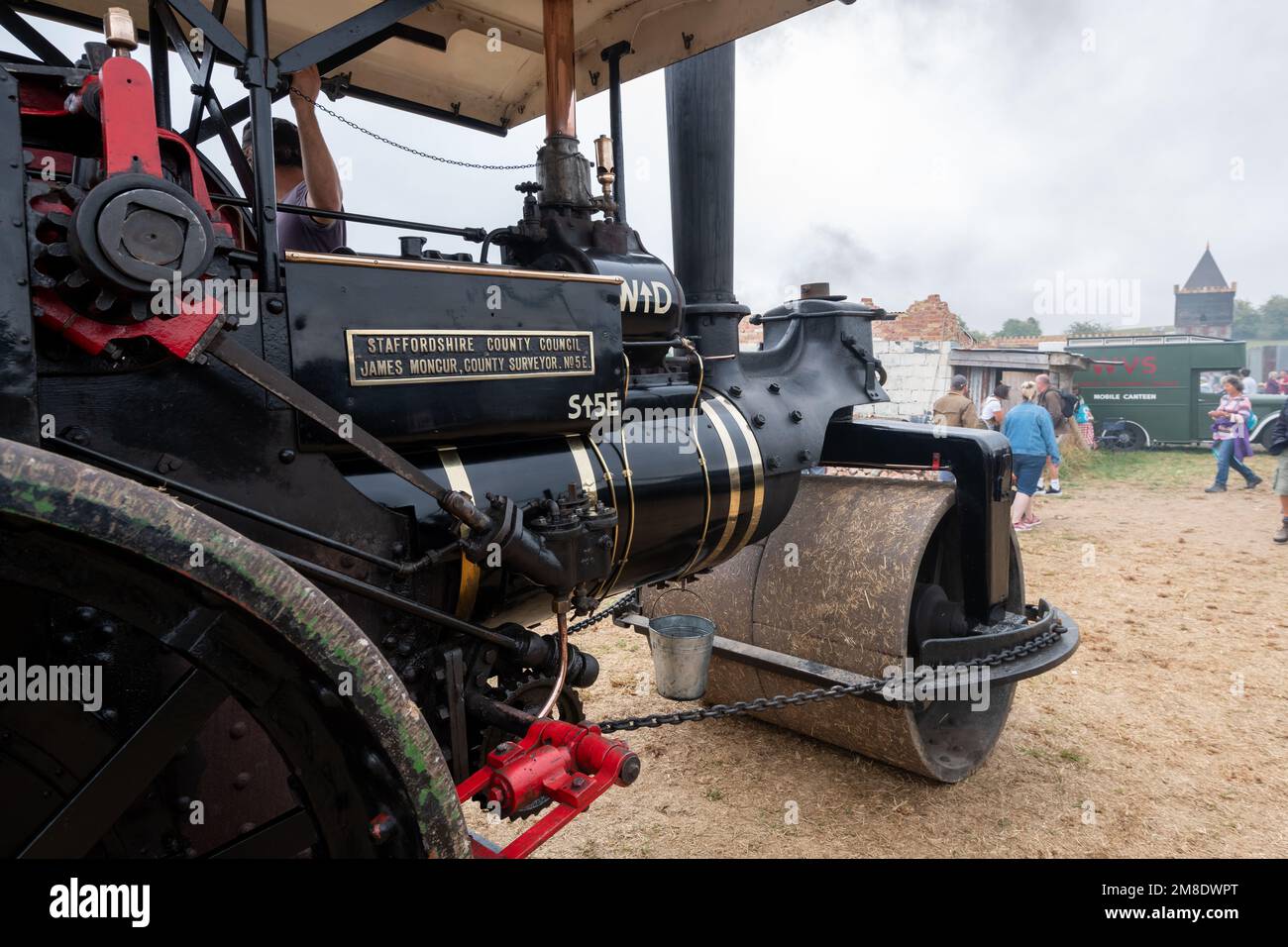 Tarrant Hinton.Dorset.United Kingdom.25 août 2022.Un rouleau à vapeur restauré est en démonstration à la foire à vapeur de Great Dorset Banque D'Images