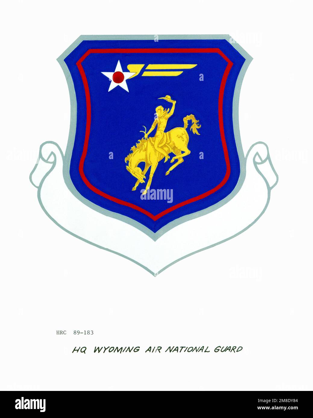 Insigne approuvé pour : le siège social, la Garde nationale aérienne du Wyoming. Pays : inconnu Banque D'Images