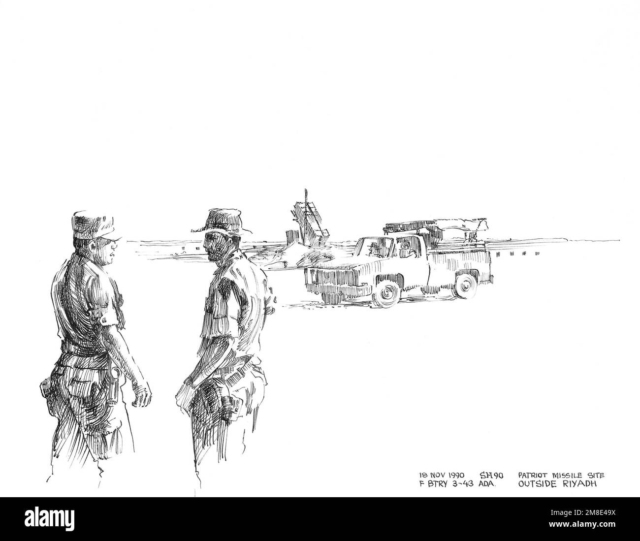 Illustration: 'Patriot missile site'. Artiste: Sieger Hartgers. Numéro de catalogue : 2,3.91. Pays : inconnu Banque D'Images