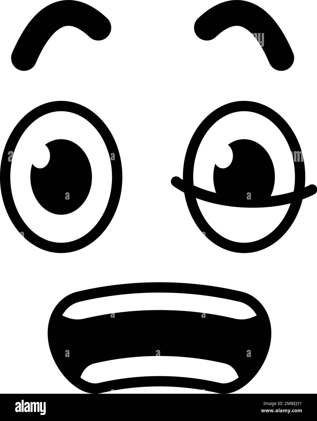 Un dessin animé de l'expression du visage qui se frogné. Émotion comique rétro Illustration de Vecteur