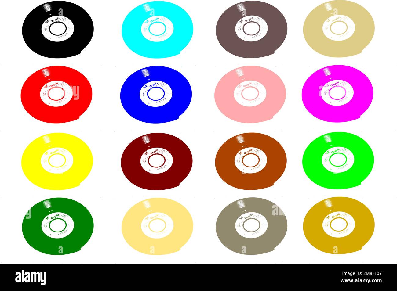 Schallplatten in verschieden Farben Illustration de Vecteur