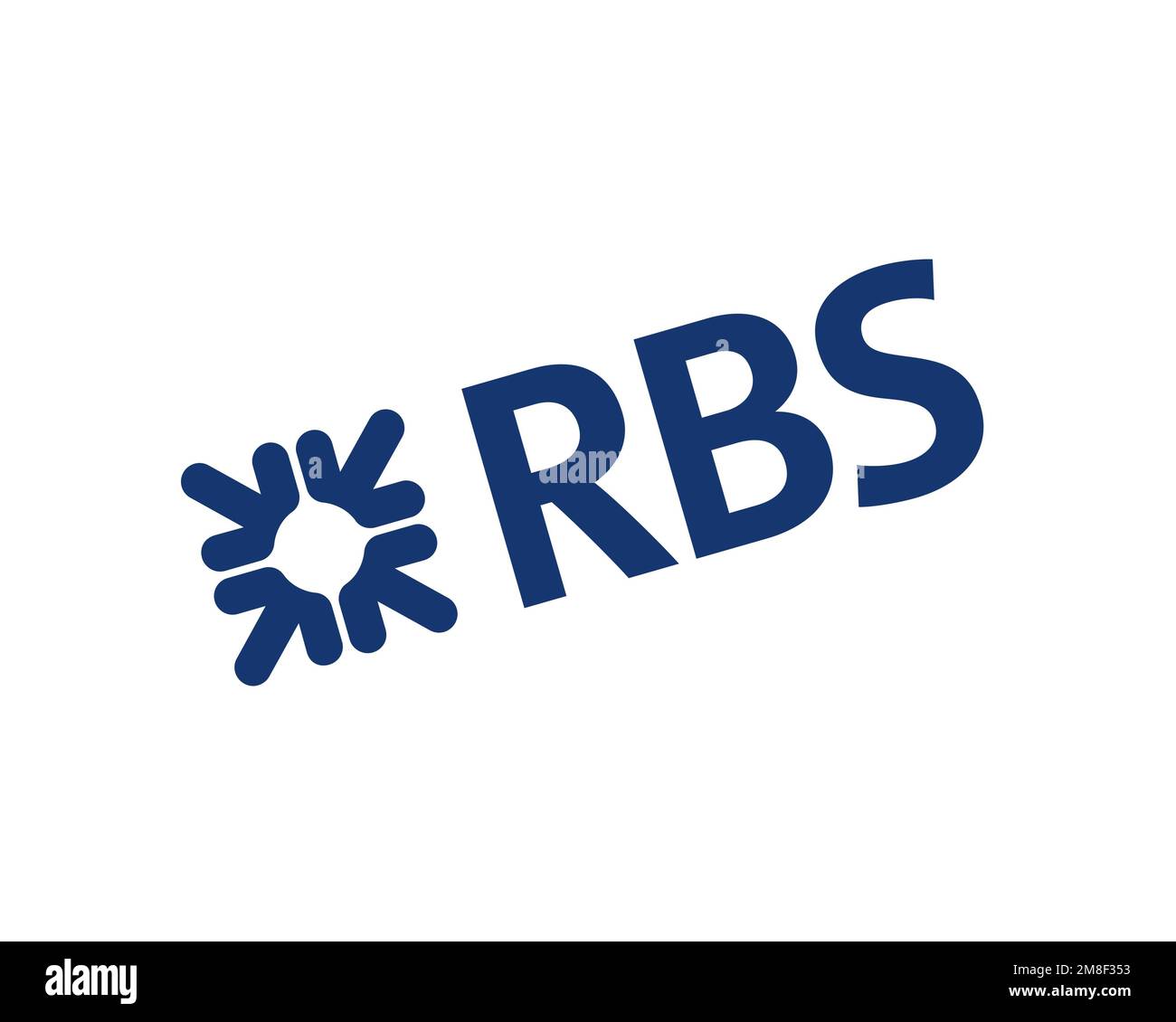 Royal Bank of Scotland Group, logo pivoté, fond blanc Banque D'Images