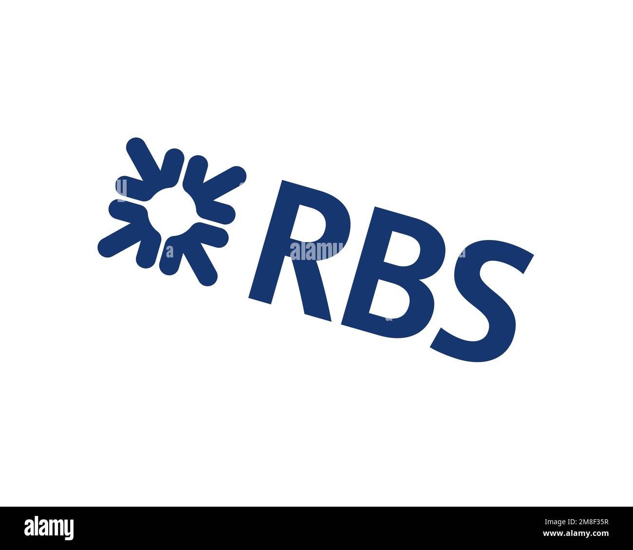 Royal Bank of Scotland Group, logo pivoté, fond blanc B Banque D'Images