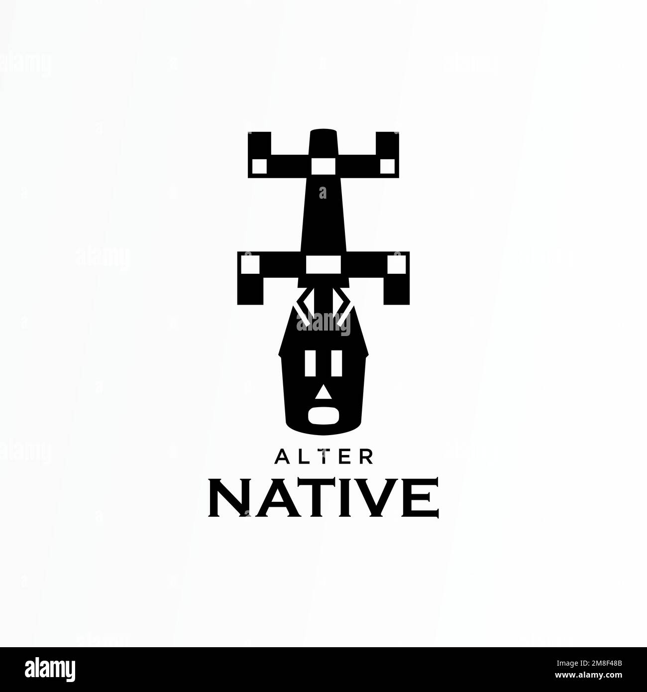 Statue ethnique unique en position de bascule image graphique icône logo design abstrait concept vecteur stock. Peut être utilisé comme symbole lié à l'art ou au motif Illustration de Vecteur