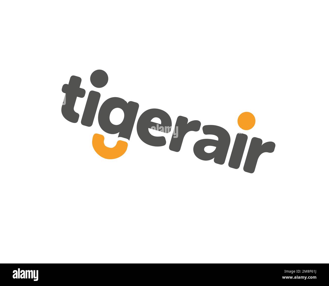 Tigerair, logo pivoté, fond blanc B Banque D'Images