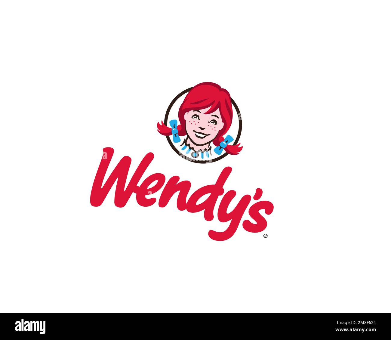 The Wendy's Company, logo pivoté, fond blanc B Banque D'Images