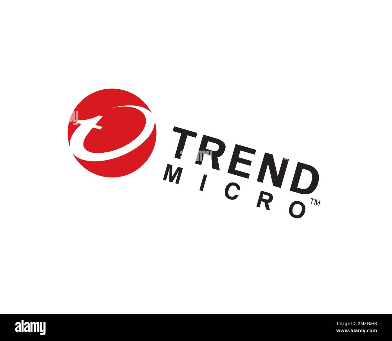 Trend micro, logo pivoté, fond blanc B Banque D'Images