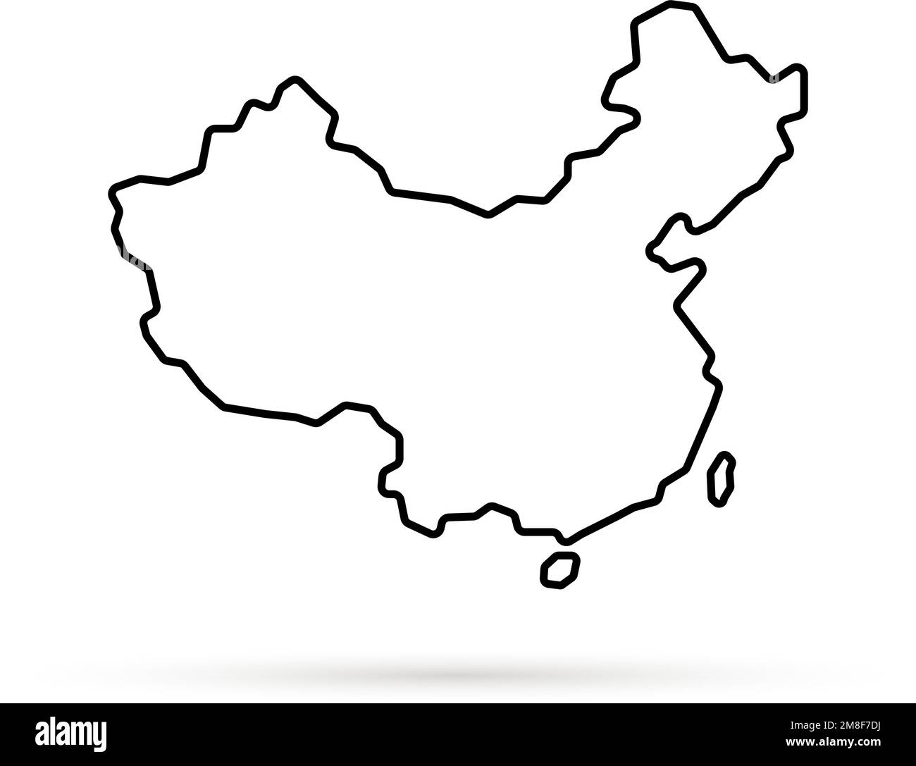 icône de carte linéaire de chine simple Illustration de Vecteur
