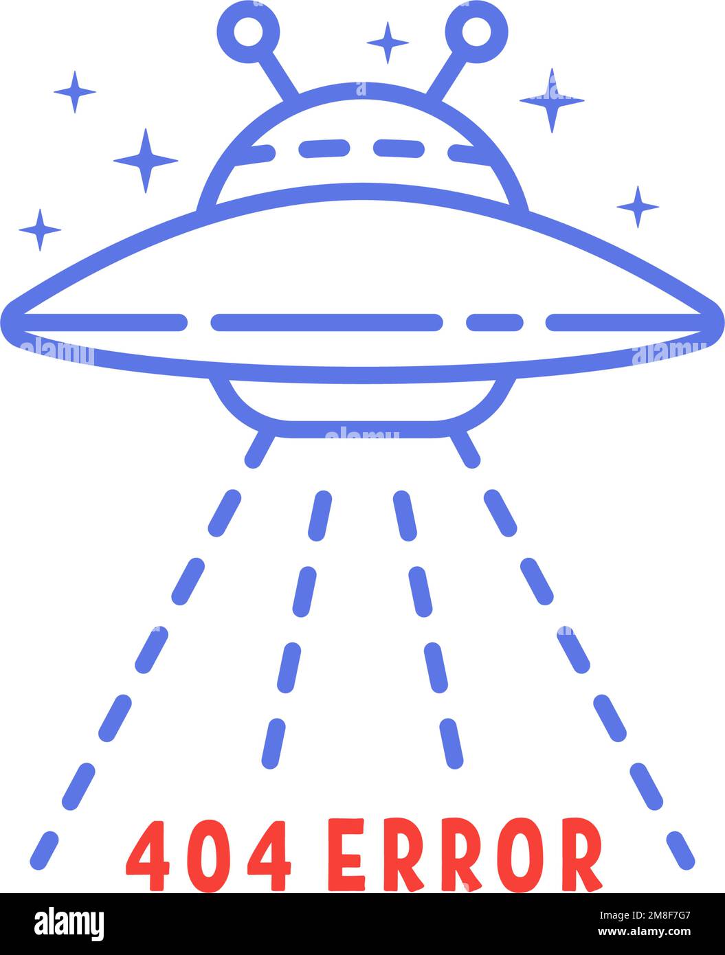 simple 404 erreur avec ovni linéaire Illustration de Vecteur