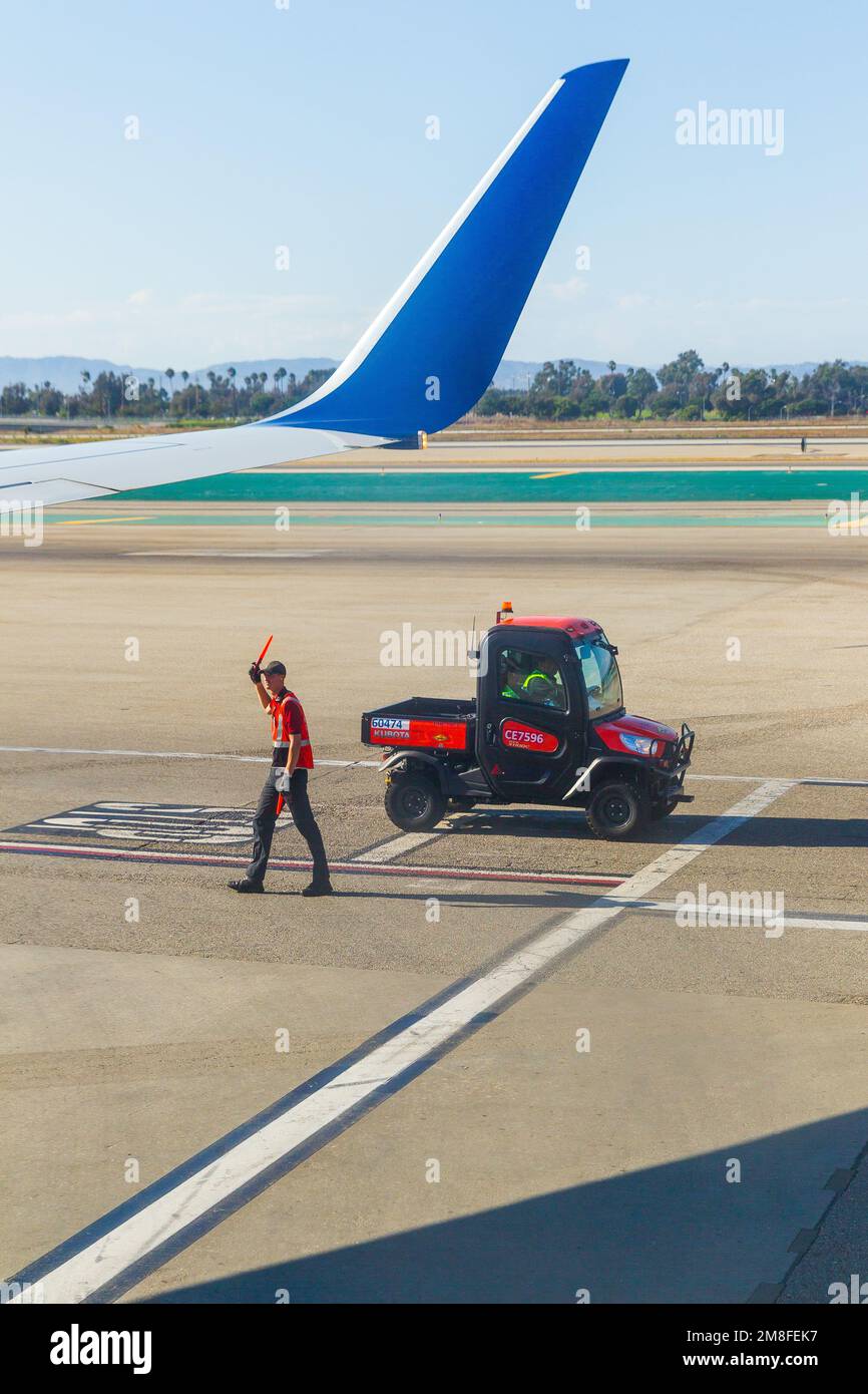 Détails de l'aéroport LAX à Los Angeles, Californie, États-Unis. Banque D'Images