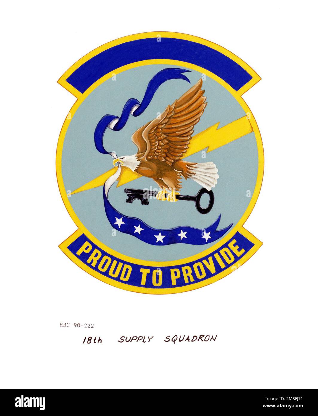 Insigne approuvé pour : le 18th Escadron d'approvisionnement. Pays : inconnu Banque D'Images