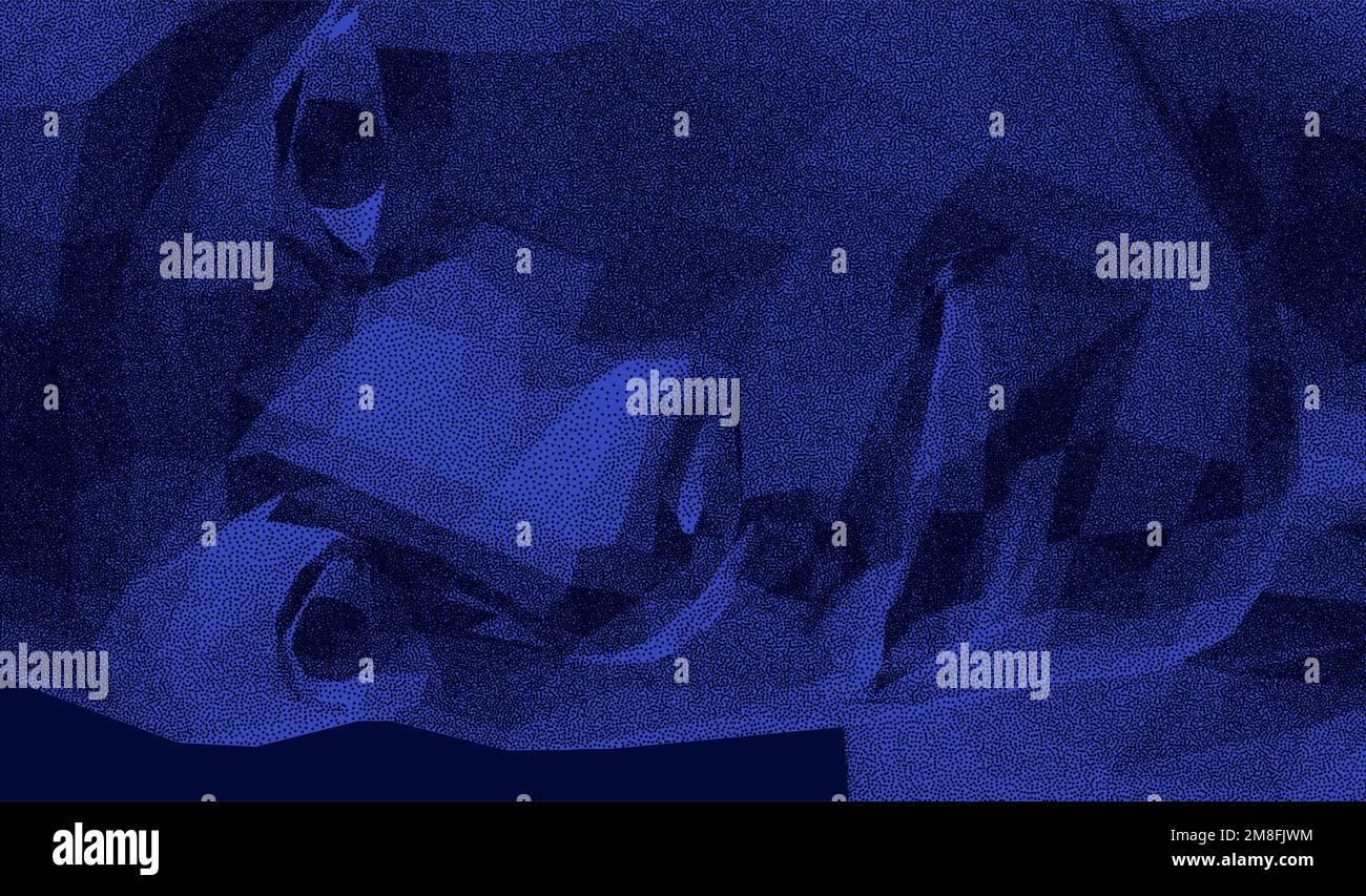 Illustration du visage d'un homme créé à partir de petites particules. Pixel Art. 3D conception vectorielle pour bannière, prospectus, poster, couverture ou brochure. Illustration de Vecteur