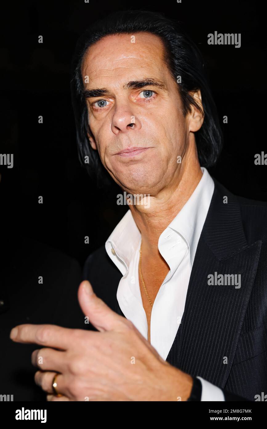 Milan, Italie. 13th janvier 2023. Nick Cave, chanteur et compositeur australien, est vu pendant la semaine de la mode masculine de Milan automne/hiver 2023/2024 sur 13 janvier 2023 à Milan, Italie (photo d'Alessandro Bremec/NurPhoto) Credit: NurPhoto SRL/Alay Live News Banque D'Images