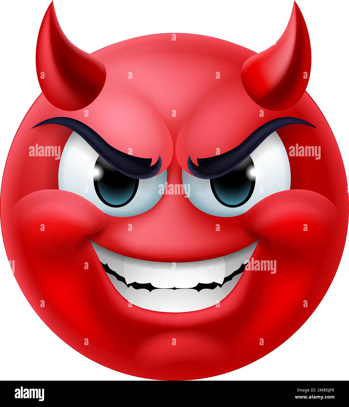 Diable Emoji Emoticon Homme visage Cartoon icône Mascot Image Vectorielle Stock Alamy