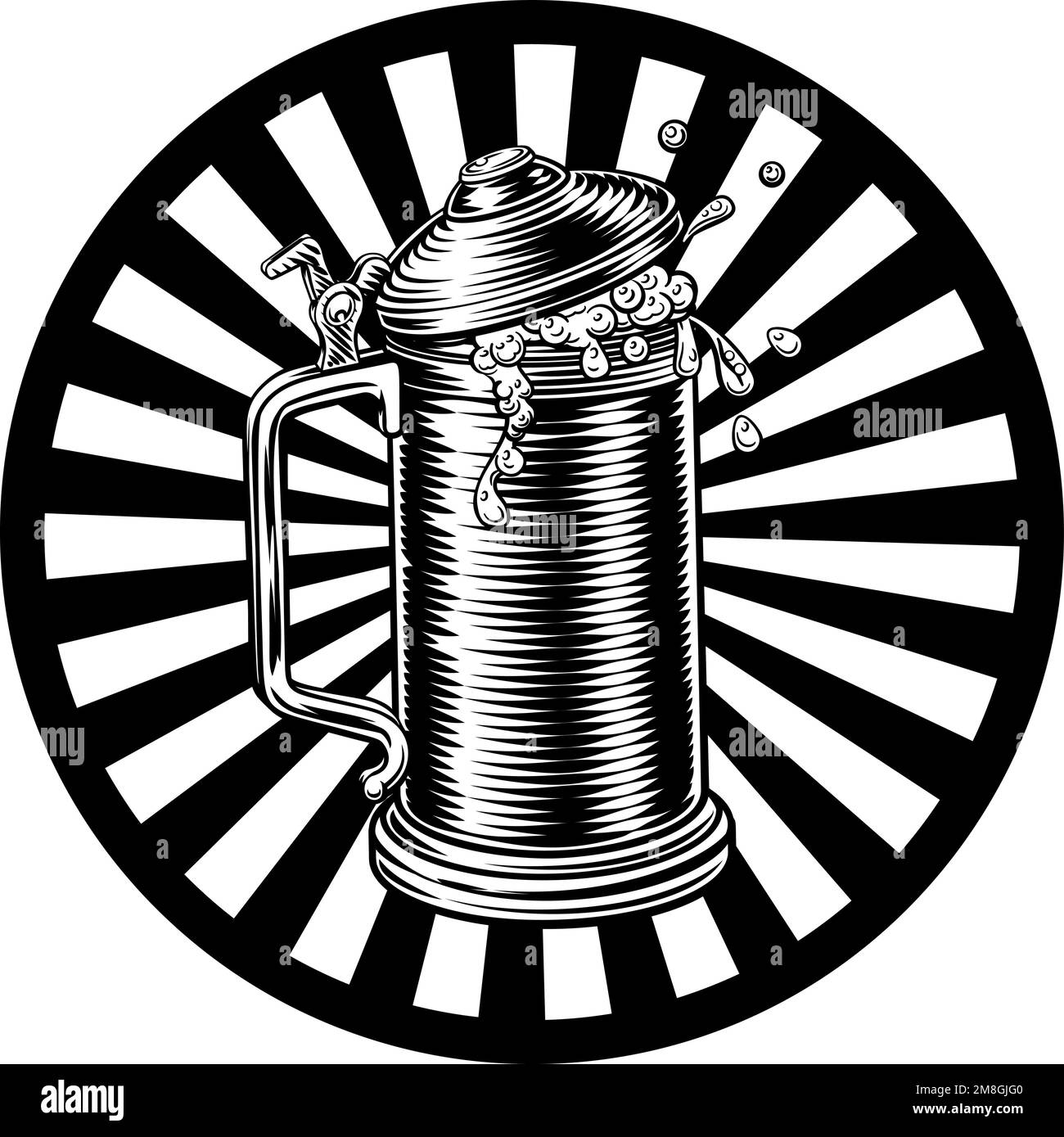 Stein de bière Oktoberfest allemand Pint Tankard Mug Illustration de Vecteur