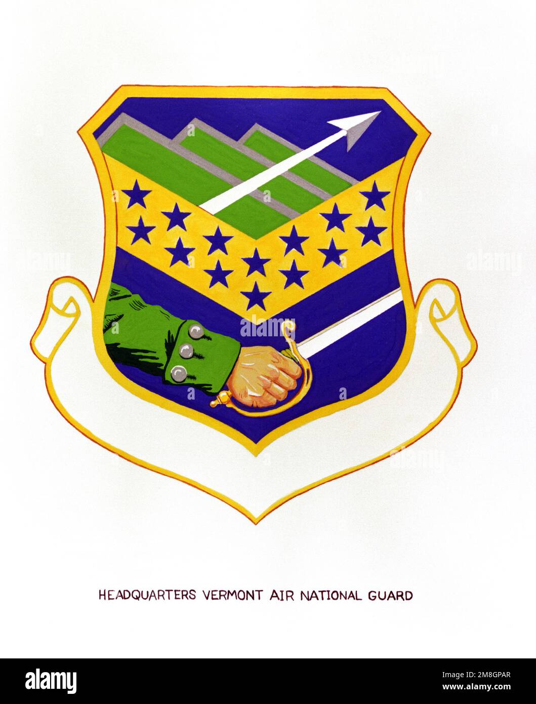 Insigne approuvé pour : le siège social de la Garde nationale aérienne du Vermont. Pays : inconnu Banque D'Images