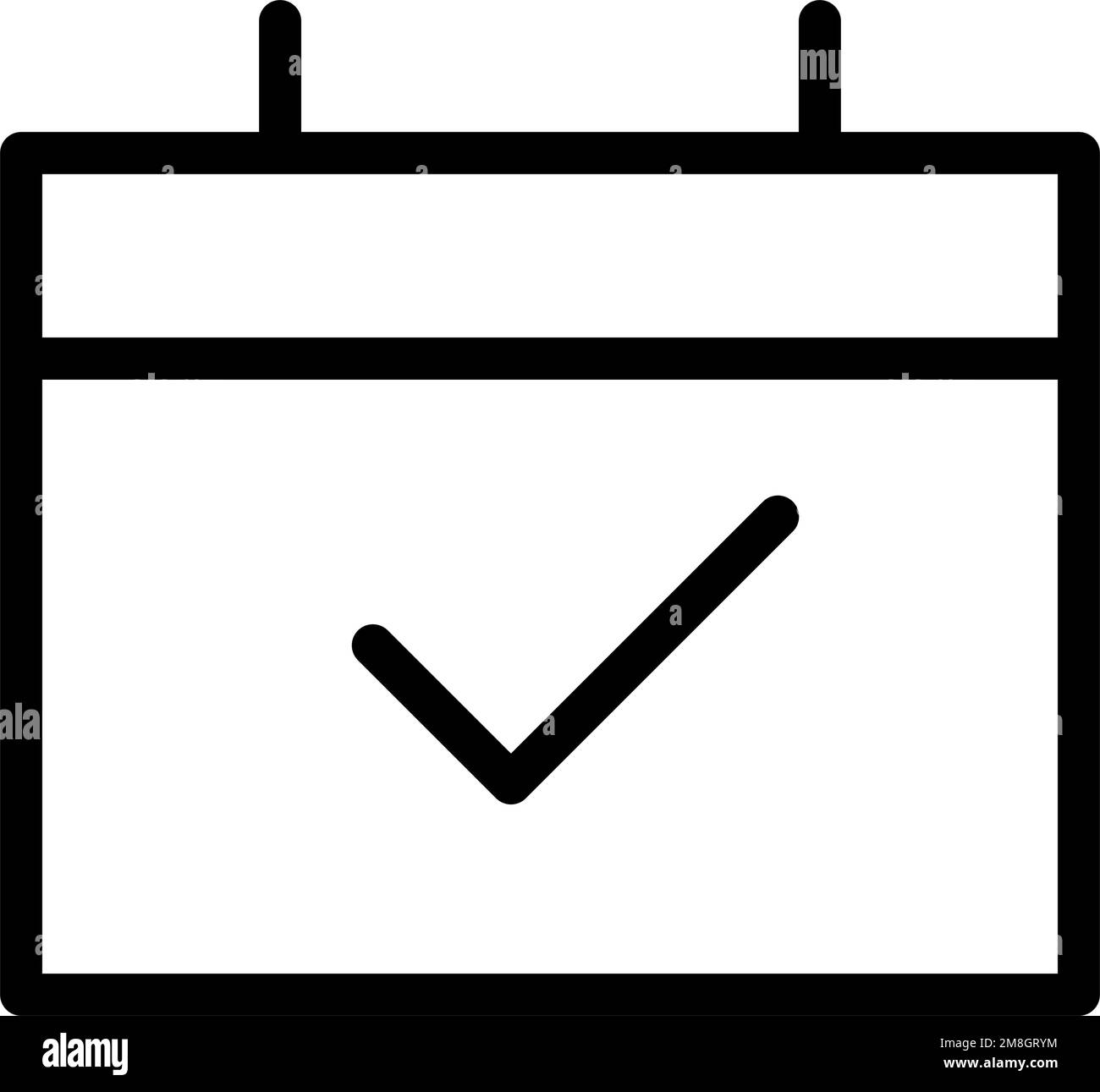 Calendrier simple et coche. Réservation. Planification. Vecteur modifiable. Illustration de Vecteur