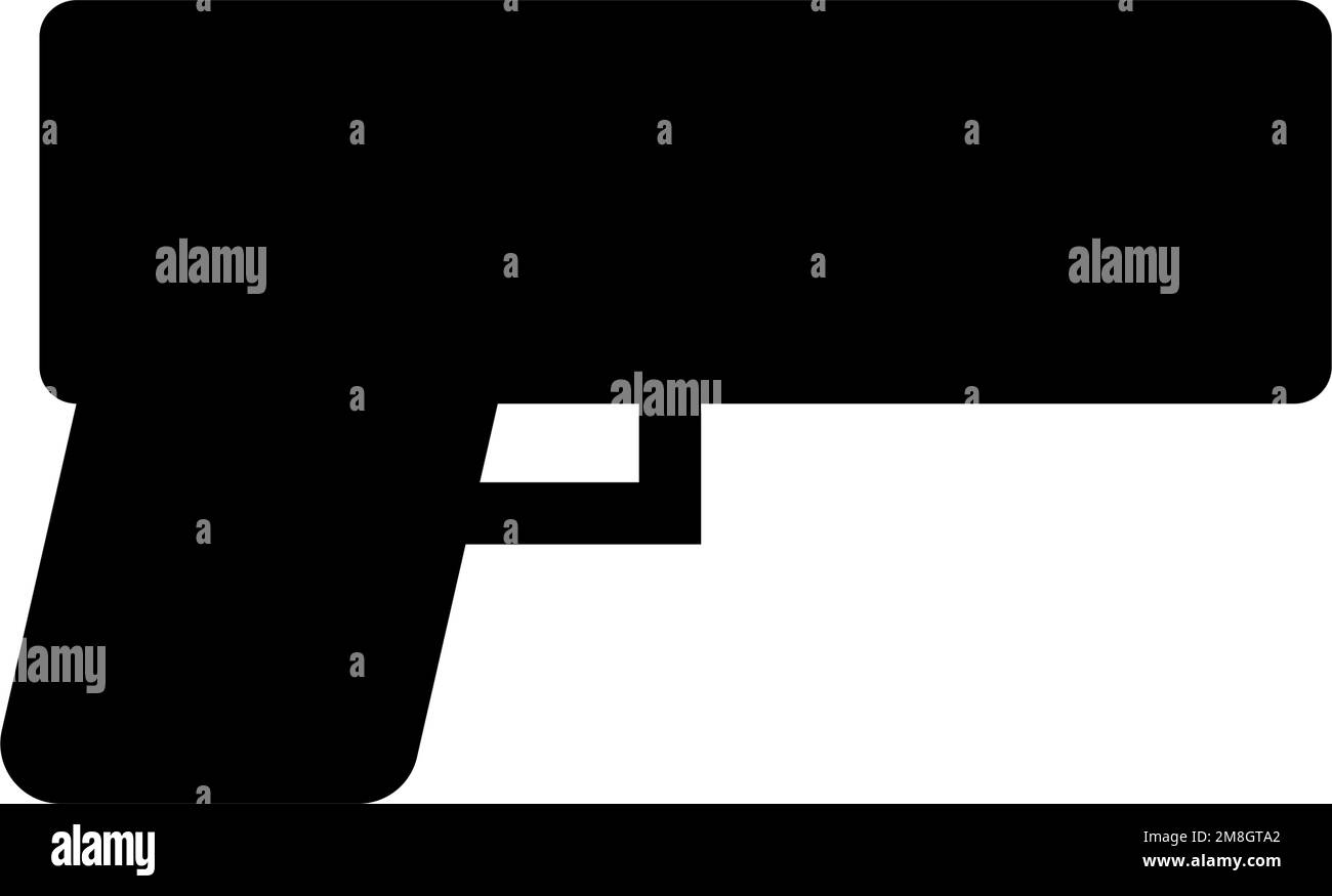 Icône de silhouette de pistolet. Pistolet. Vecteur modifiable. Illustration de Vecteur