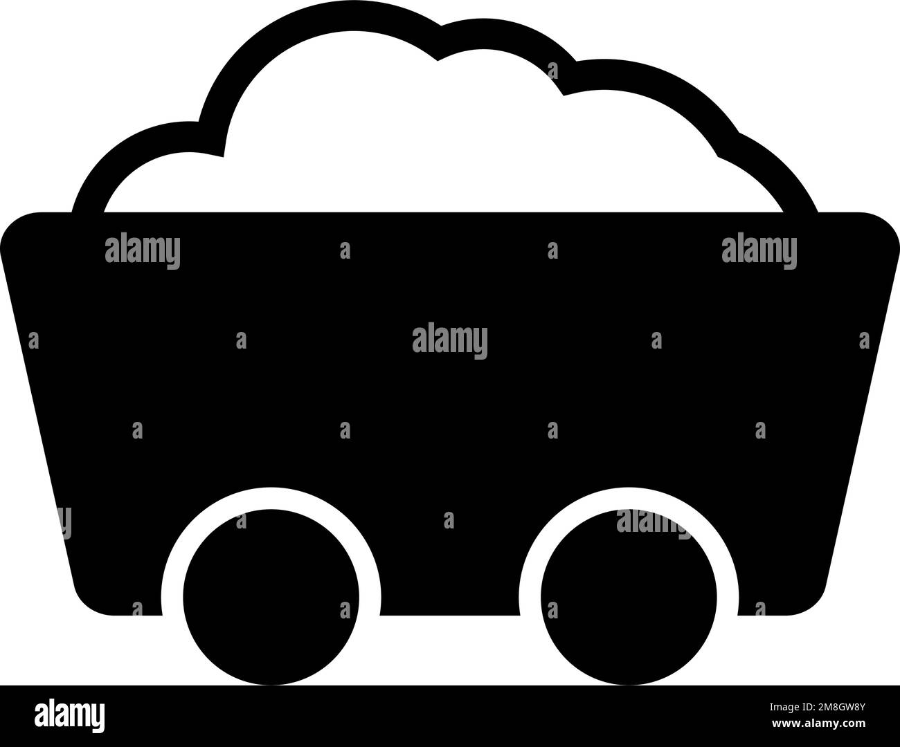 Icône de chariot de mine de charbon. Vecteur modifiable. Illustration de Vecteur