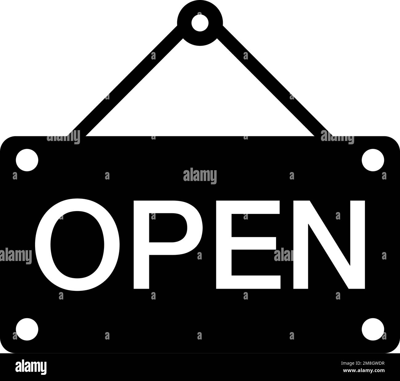 ICÔNE DE silhouette OUVERTE. Magasin ouvert pour les affaires. Vecteur modifiable. Illustration de Vecteur