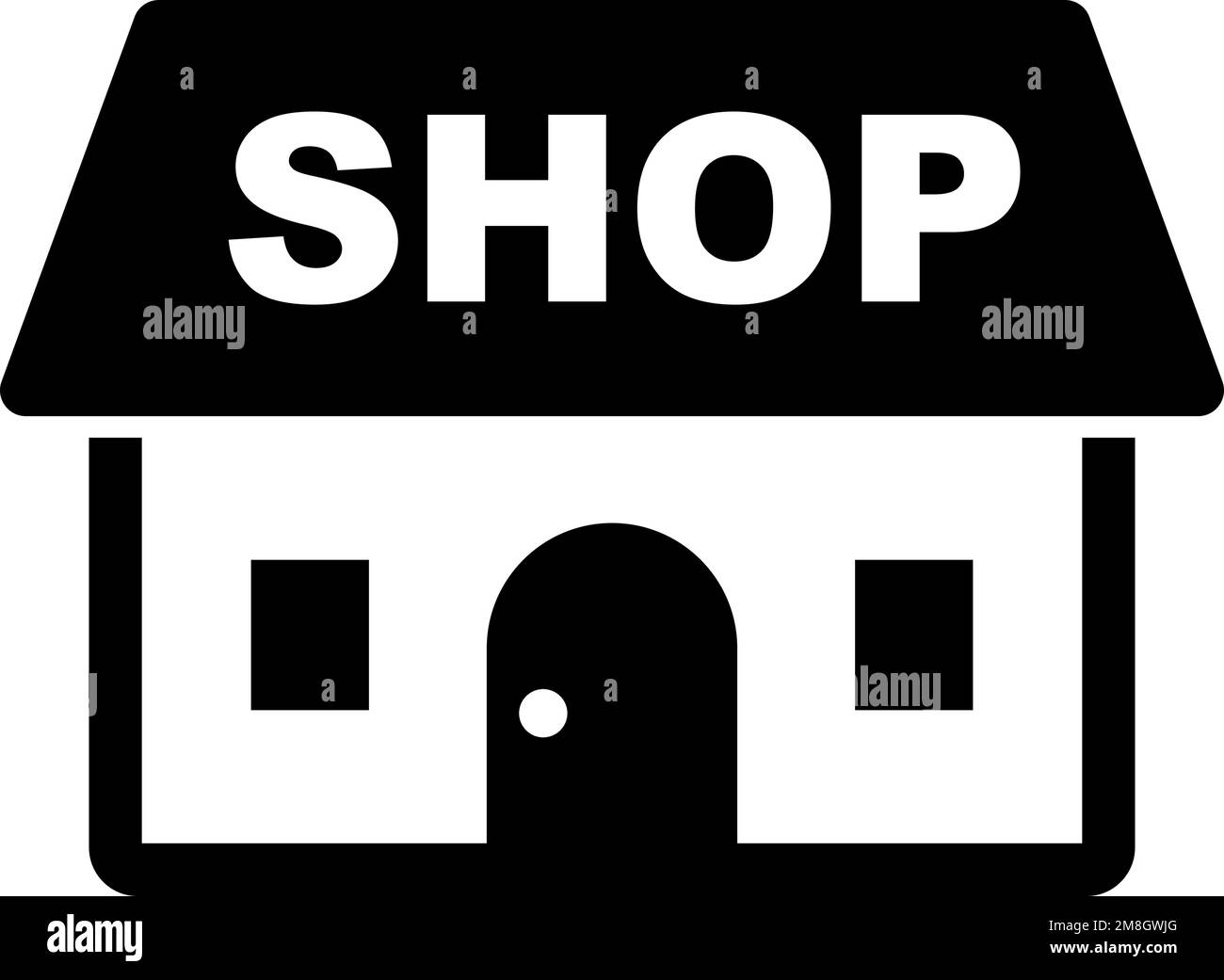 Icône de la silhouette du magasin. Stocker le symbole. Vecteur modifiable. Illustration de Vecteur