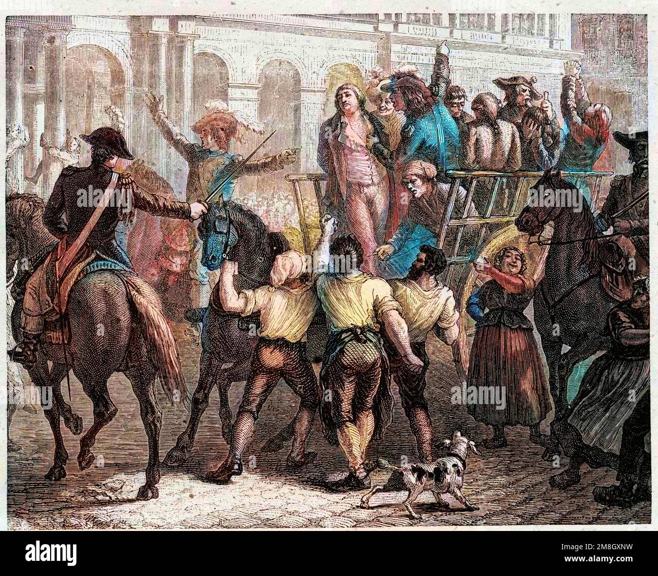 Les Girondins vont à l'échafaudage (Girondins Supplice à Paris - Supplice des Girondins (31 octobre 1793) Banque D'Images