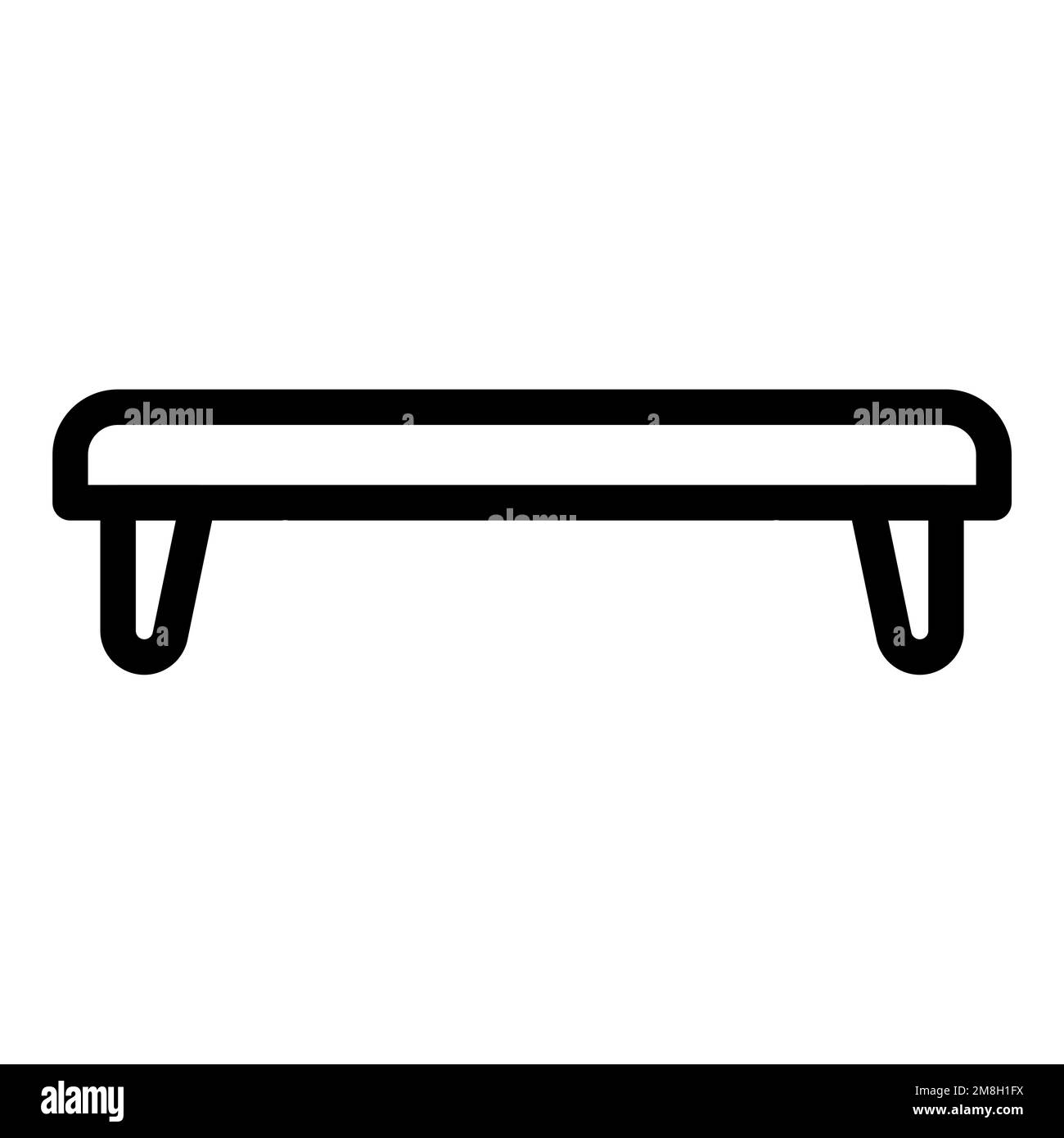 Ligne d'icône de table basse isolée sur fond blanc. Icône fine et plate noire sur un style moderne. Symbole linéaire et contour modifiable. Simple et pixel Illustration de Vecteur
