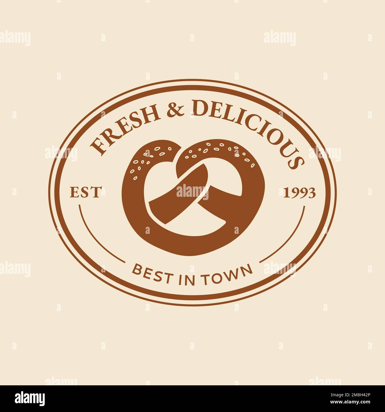 Logo d'entreprise de boulangerie vectoriel dans un joli style de caniche Illustration de Vecteur