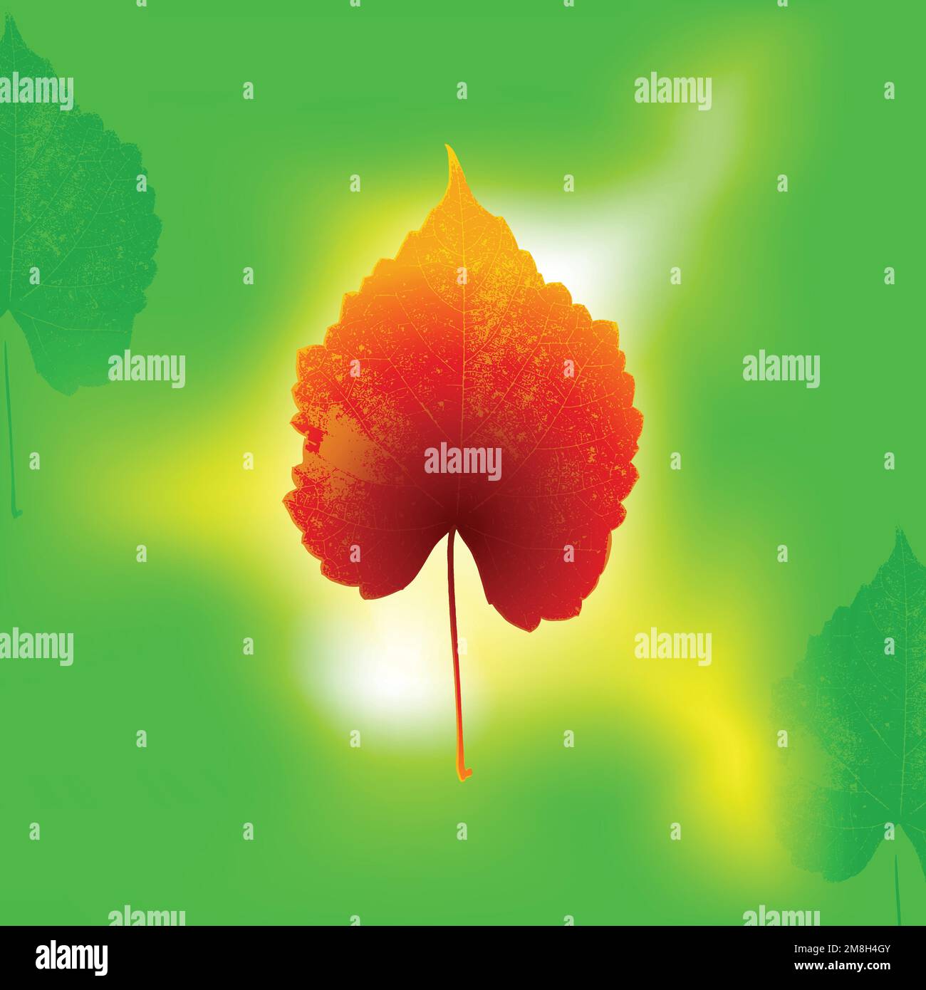 vecteur de la feuille d'automne avec un fond en mesh naturel Illustration de Vecteur