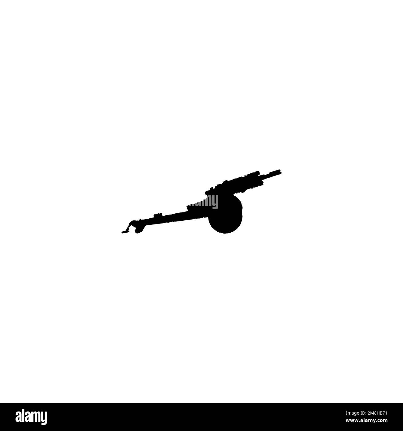 Icône de l'obusier. Style simple sans symbole d'arrière-plan d'affiche de guerre. Élément de conception du logo de la marque howitzer. Impression de t-shirt obusier. Vecteur pour autocollant. Illustration de Vecteur