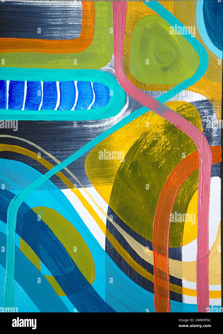 ensemble de 3 tableaux abstraits colorés inspirés de la musique Banque D'Images