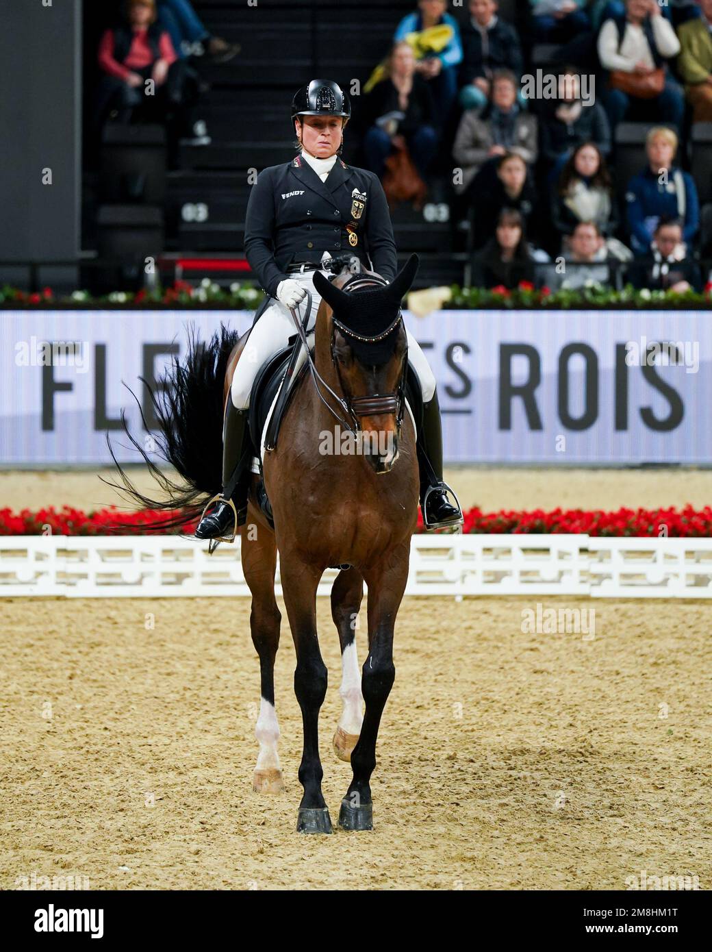 14.01.2023, Bâle, St. Jakobshalle, équitation: Longines CHI Classics Basel, Isabell Werth (Allemagne) sur son cheval DSP Quantaz en action pendant la coupe du monde de dressage FEI (présenté par le Grand Hotel les trois Rois Basel) (Daniela Porcelli / SPP-JP) Credit: SPP Sport Press photo. /Alamy Live News Banque D'Images