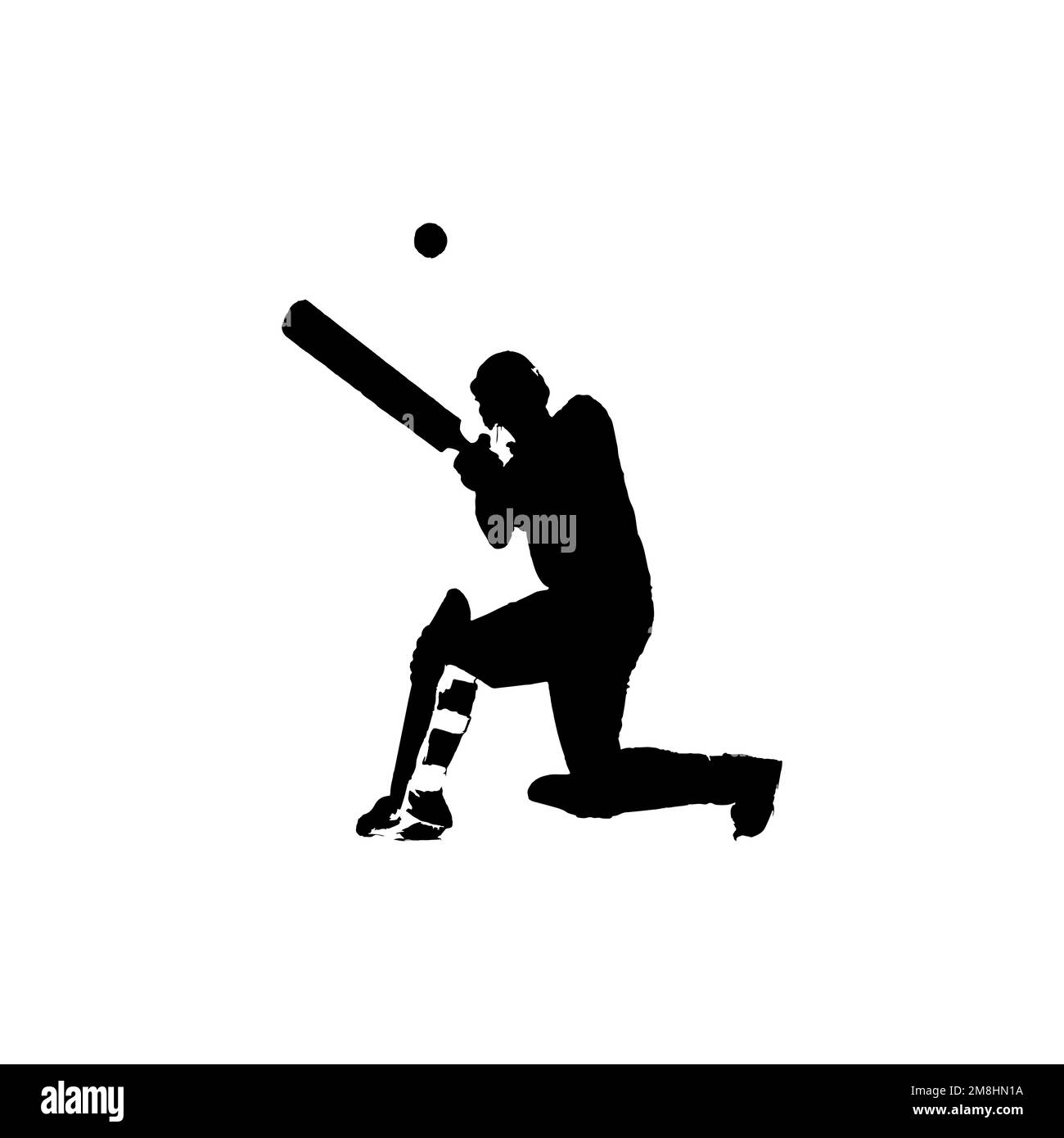 Icône joueur de cricket. Symbole d'arrière-plan d'affiche de tournoi de cricket de style simple. Élément de conception du logo de la marque joueur de cricket. T-shirt joueur de cricket printi Illustration de Vecteur