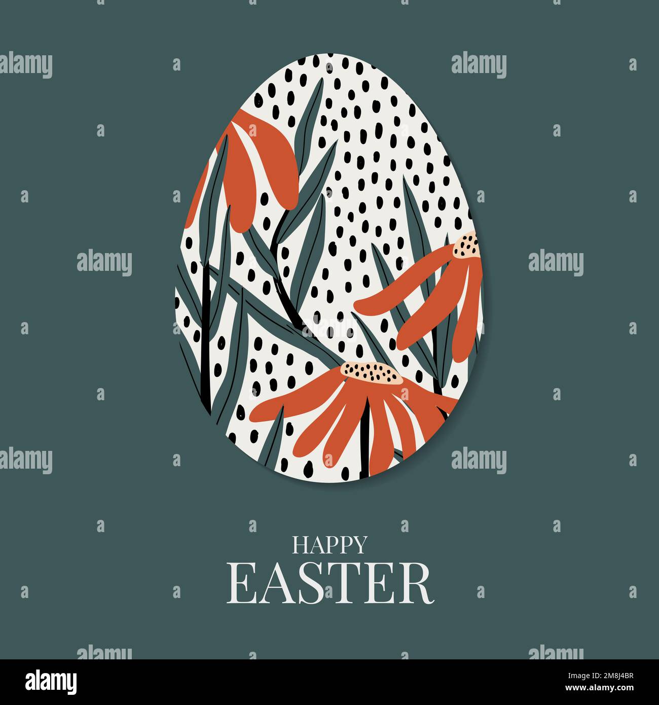 Motif floral Happy Easter Day à motif vectoriel Illustration de Vecteur