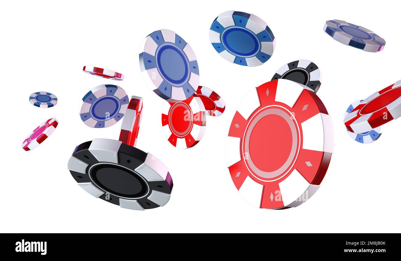 Casino jetons Blow Gambling concept 3D PNG rendu Illustration Banque D'Images