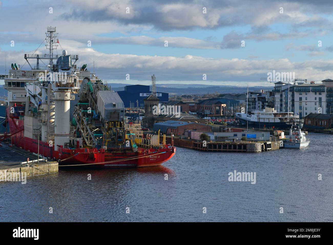 Edinburgh, Écosse, Royaume-Uni, 13 janvier 2023. Vue générale sur le port de Leith et les environs. credit sst/alamy nouvelles en direct Banque D'Images
