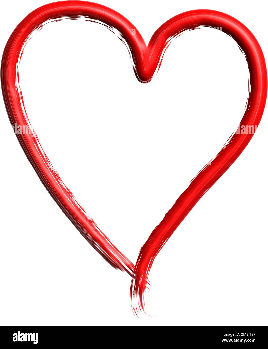 contour du cœur rouge isolé sur blanc Illustration de Vecteur