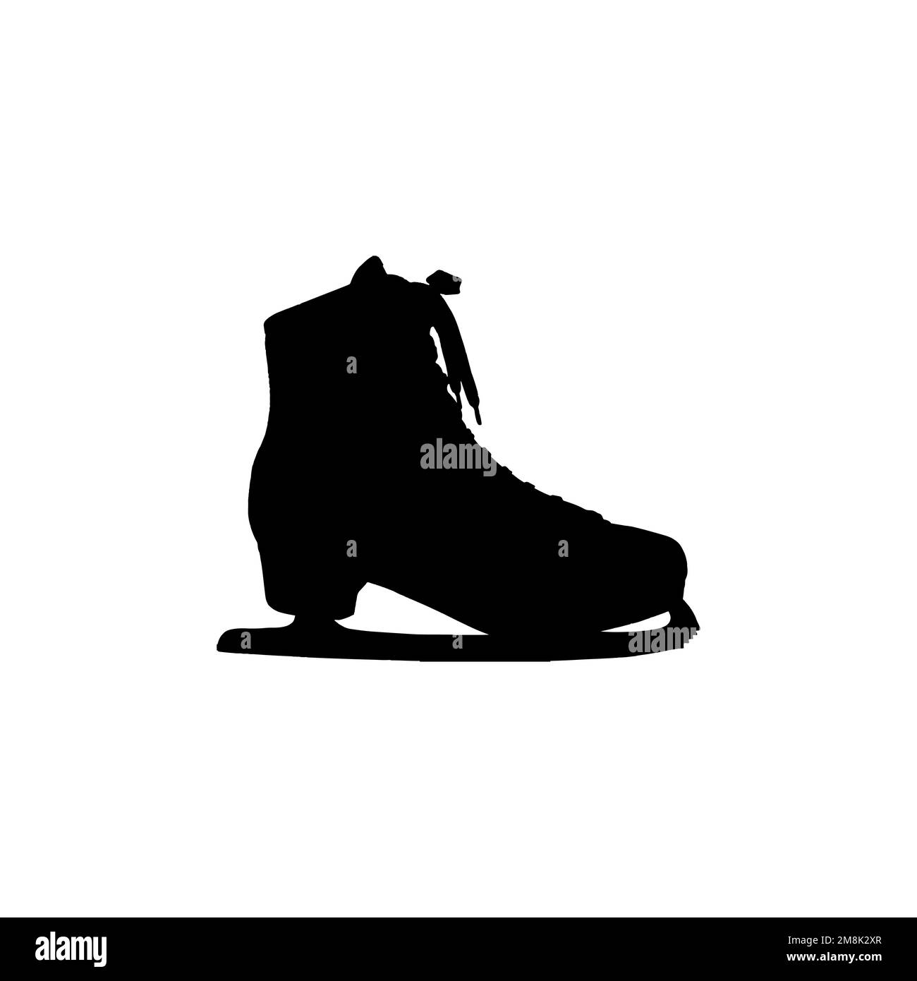 Icône du patin à glace. Affiche d'arrière-plan de style simple pour le patinage en hiver. Élément de design du logo de la marque ICE. Impression de t-shirts à motif patins à glace. Illustration de Vecteur