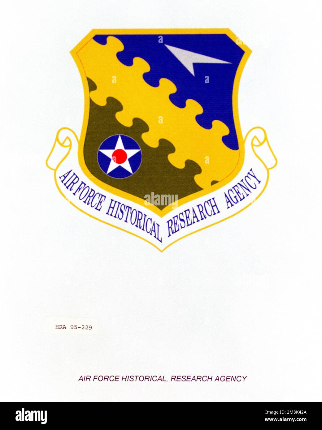 Insigne approuvé pour l'Agence de recherche historique de la Force aérienne Date exacte prise de vue inconnue. Base: Maxwell Air Force base État: Alabama (AL) pays: Etats-Unis d'Amérique (USA) Banque D'Images
