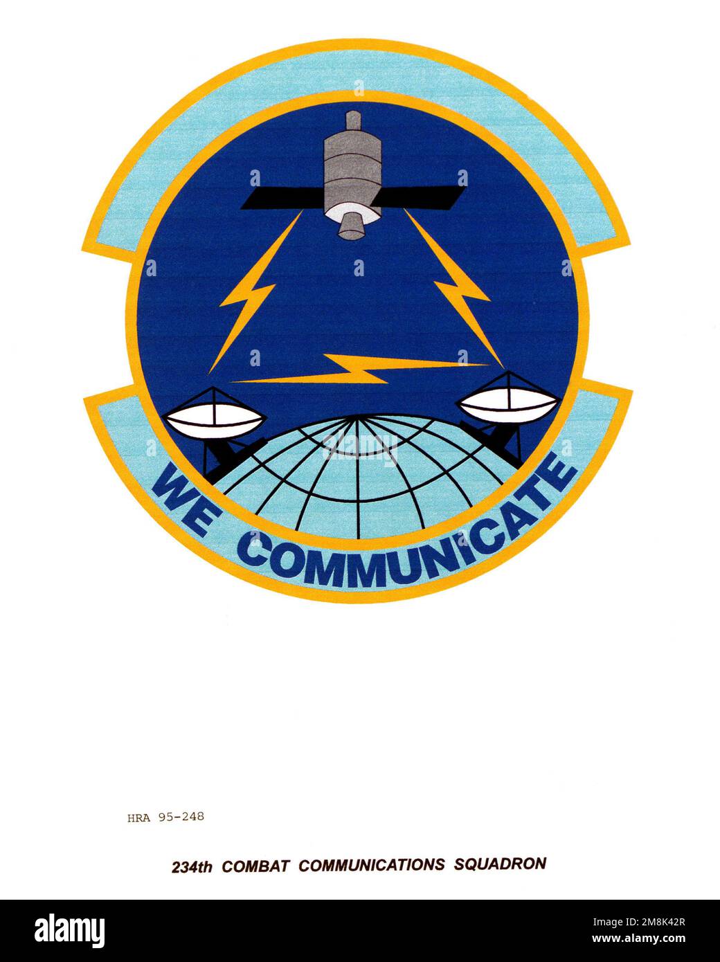 Insigne approuvé pour le tir à date exacte du 234th Escadron de communications de combat inconnu. Base: Maxwell Air Force base État: Alabama (AL) pays: Etats-Unis d'Amérique (USA) Banque D'Images